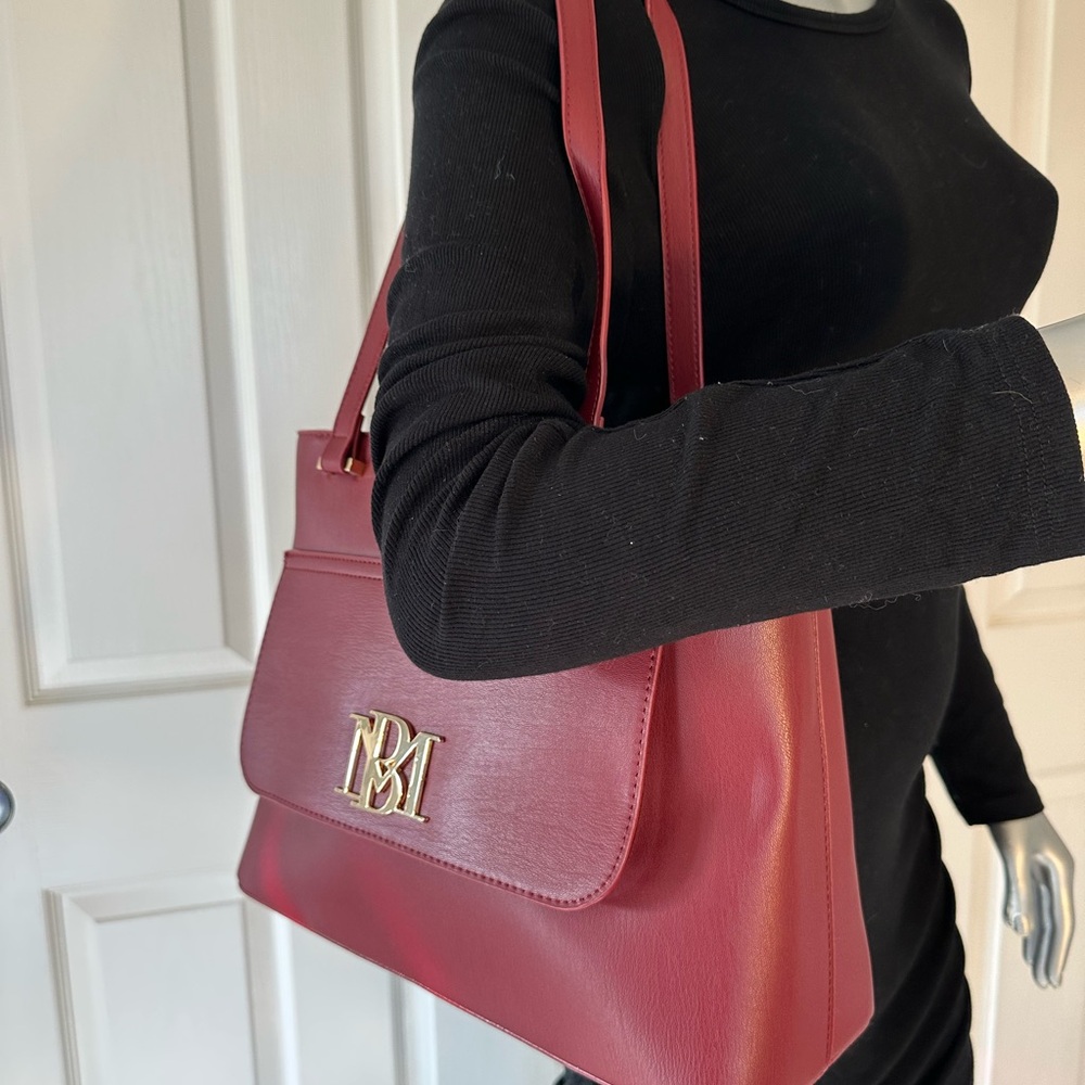 BADGLEY MISCHKA | Red Vegan Leather Tote Shoulder Bag NWT - Picture 7 of 7